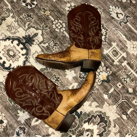 Dan Post Brown and Tan Cowboy Boots - Picture 5 of 7